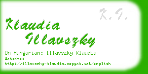 klaudia illavszky business card